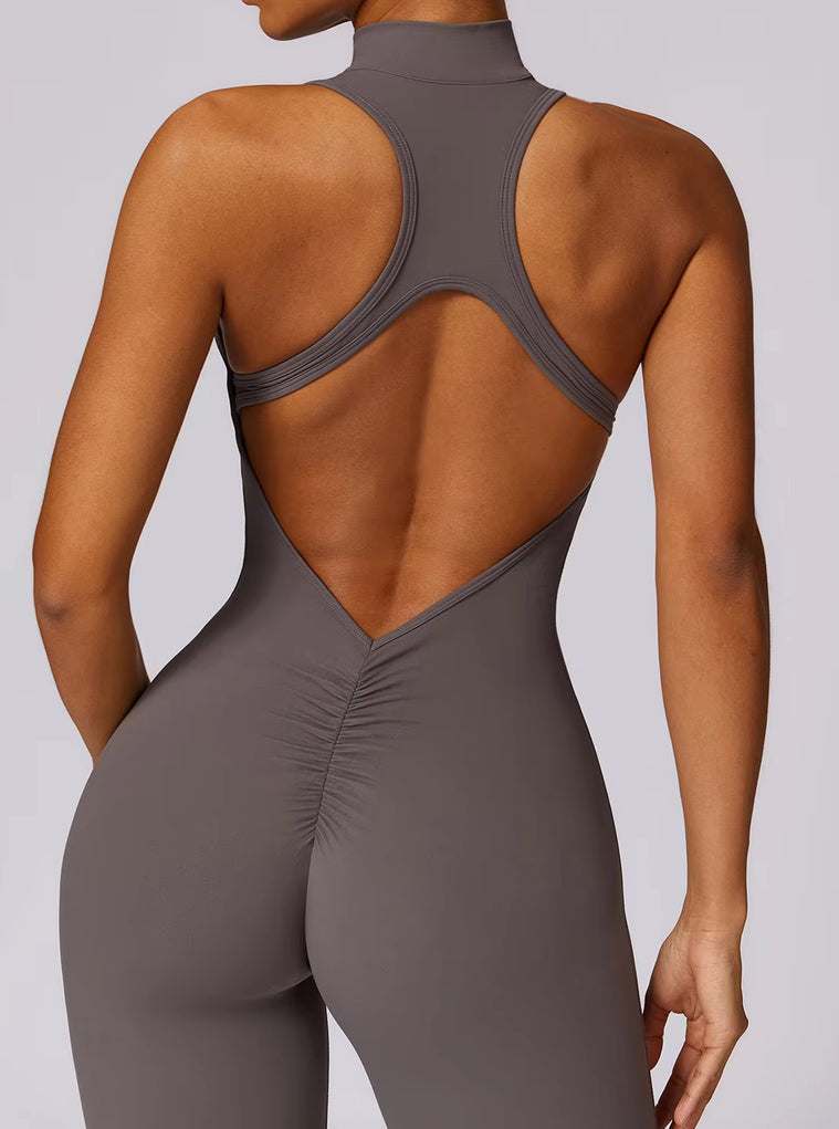 V Back One-piece Sports Jumpsuit