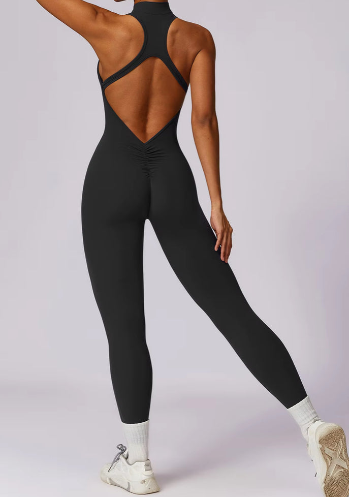 V Back One-piece Sports Jumpsuit