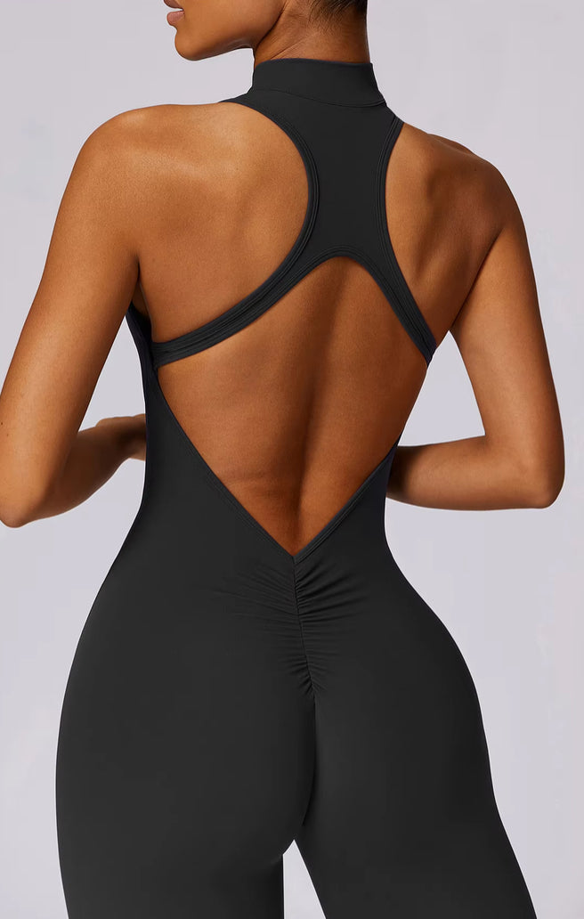 V Back One-piece Sports Jumpsuit