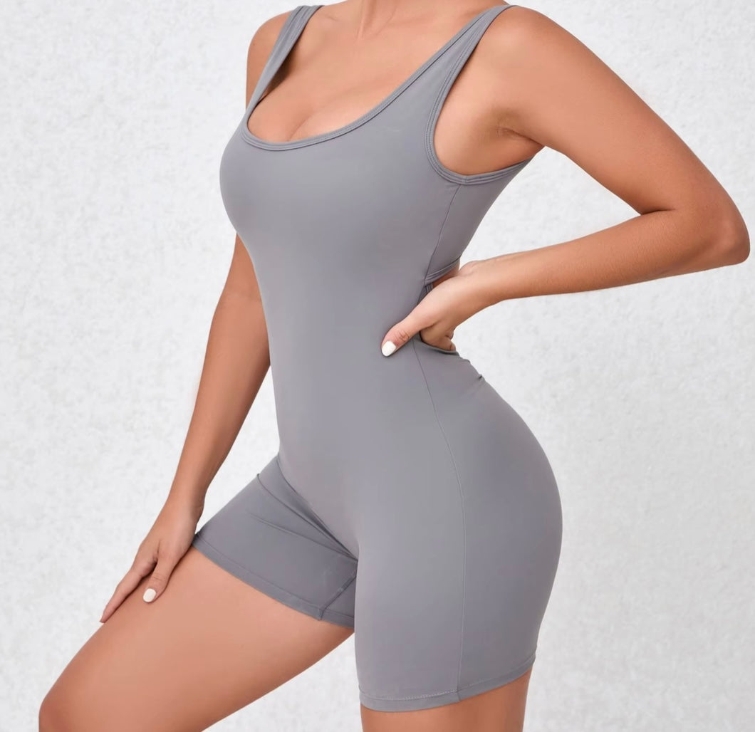 V Back One-Piece Gym Push up Bodysuit