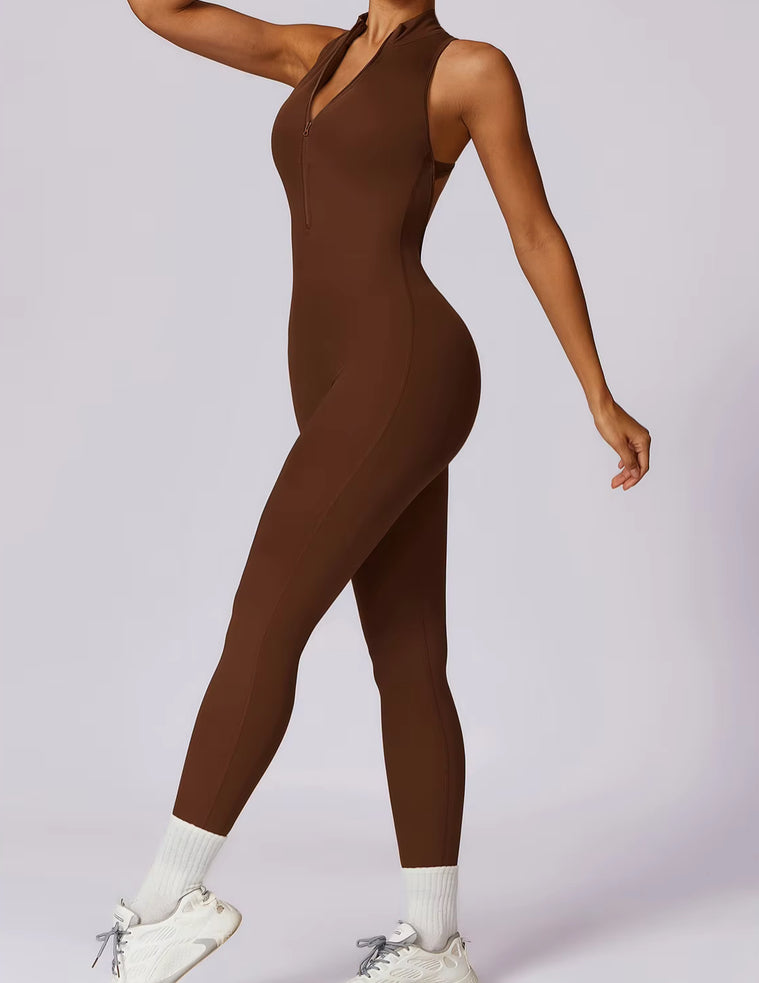 V Back One-piece Sports Jumpsuit