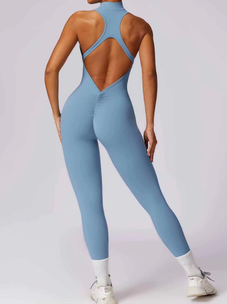 V Back One-piece Sports Jumpsuit