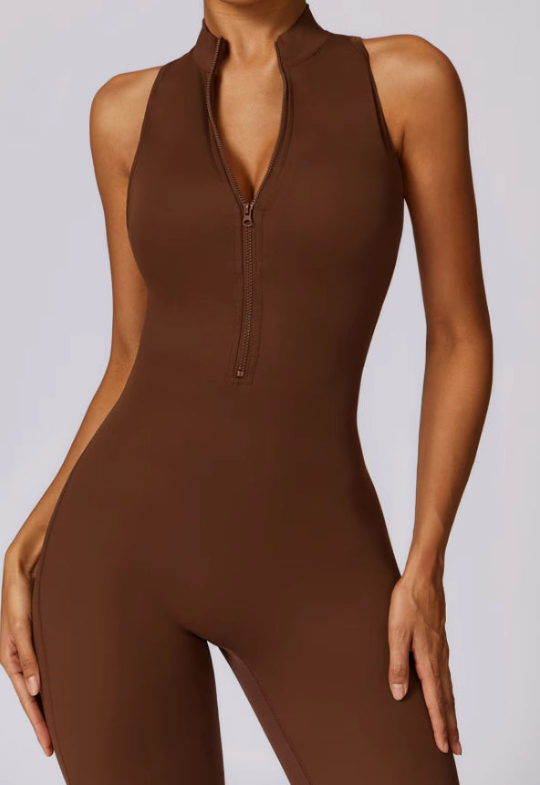 V Back One-piece Sports Jumpsuit