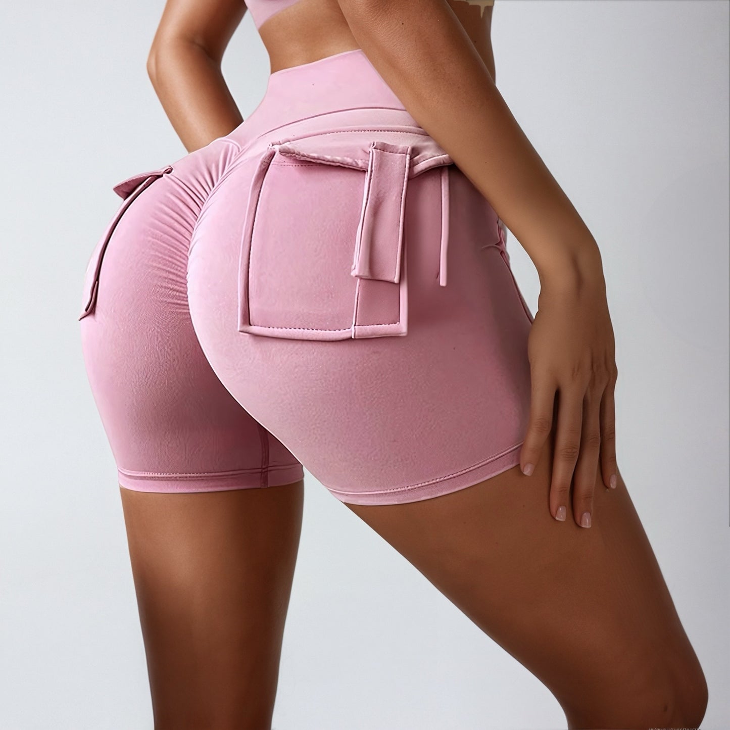 Peach Butt Lifter Shorts with Pockets