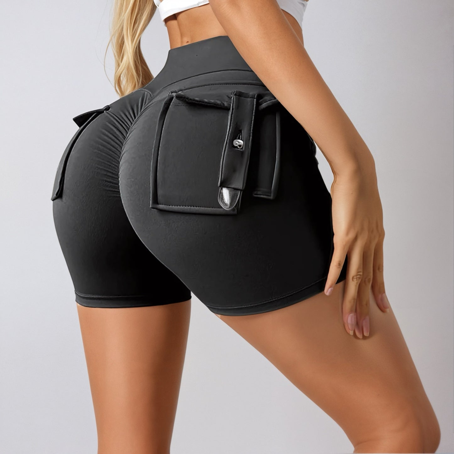 Peach Butt Lifter Shorts with Pockets