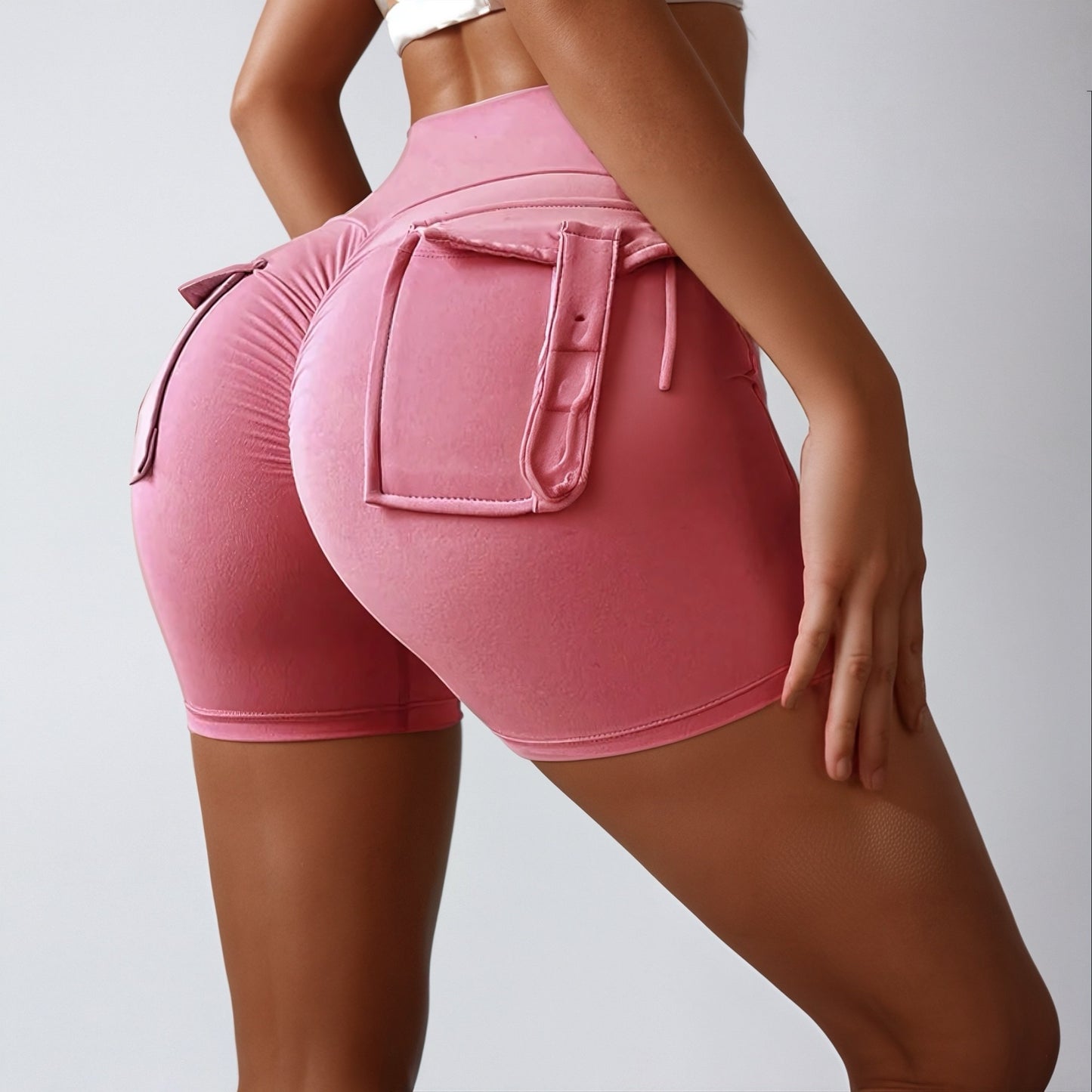 Peach Butt Lifter Shorts with Pockets