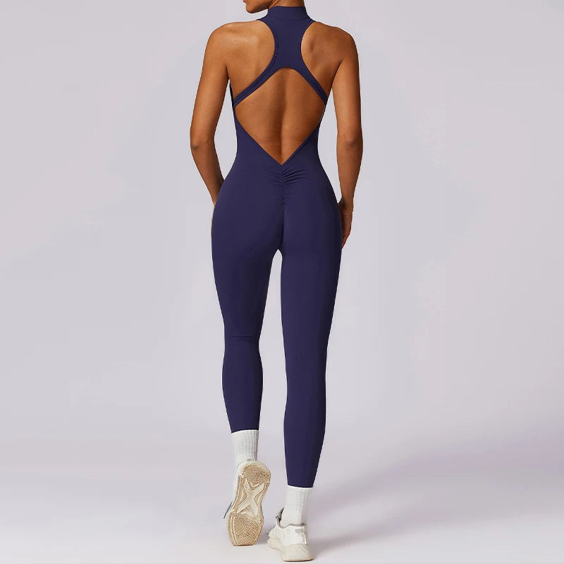 V Back One-piece Sports Jumpsuit