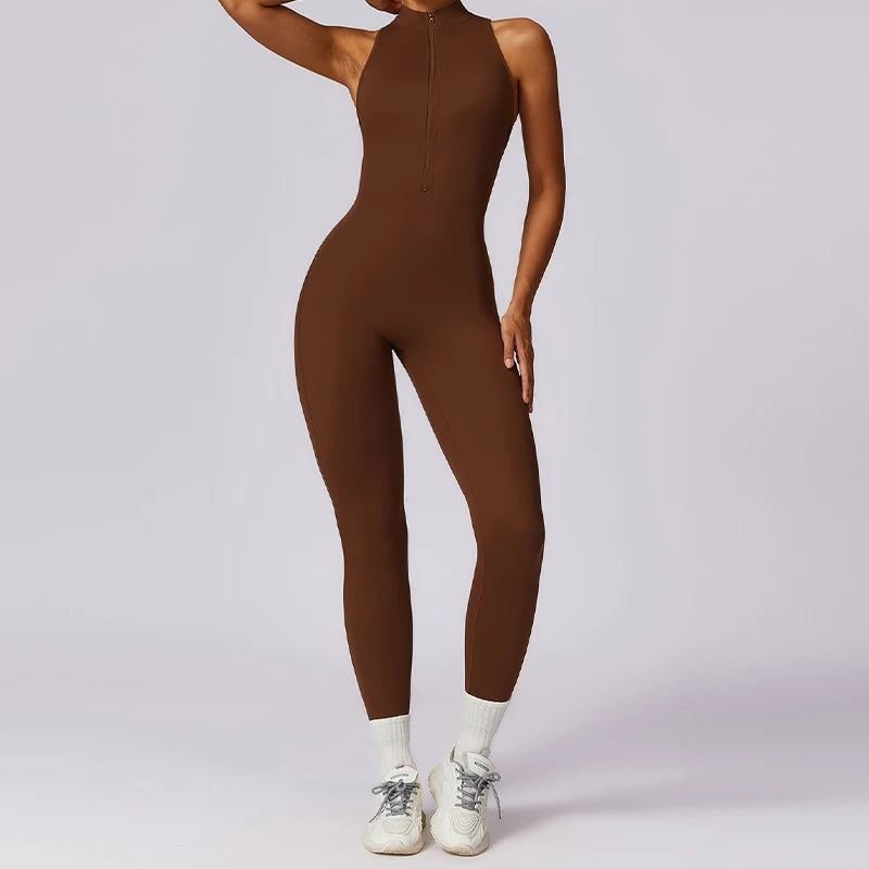 V Back One-piece Sports Jumpsuit