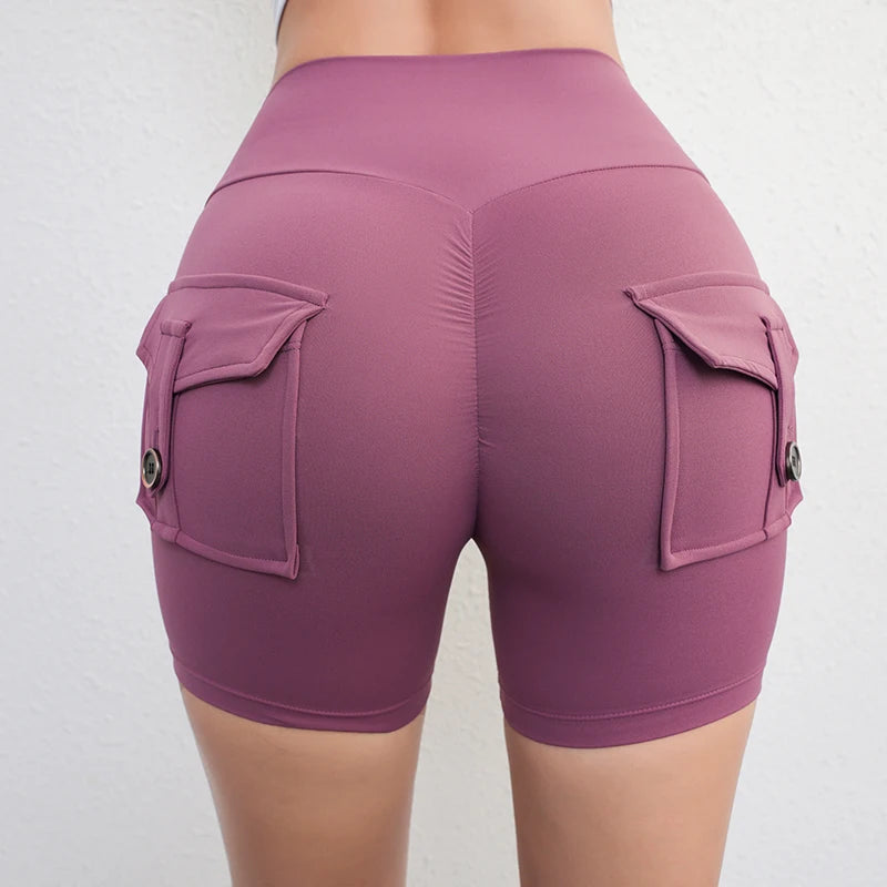 Peach Butt Lifter Shorts with Pockets