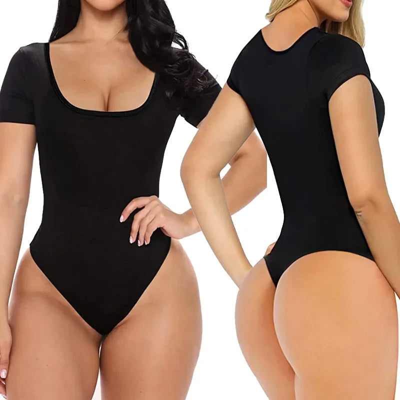 Short Sleeve Open Crotch Seamless Bodysuit Shaper