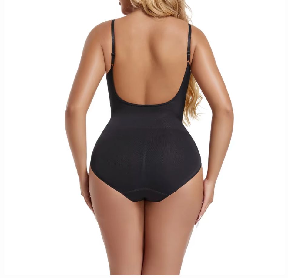 Backless Double Layer Bodysuit for Tummy Control