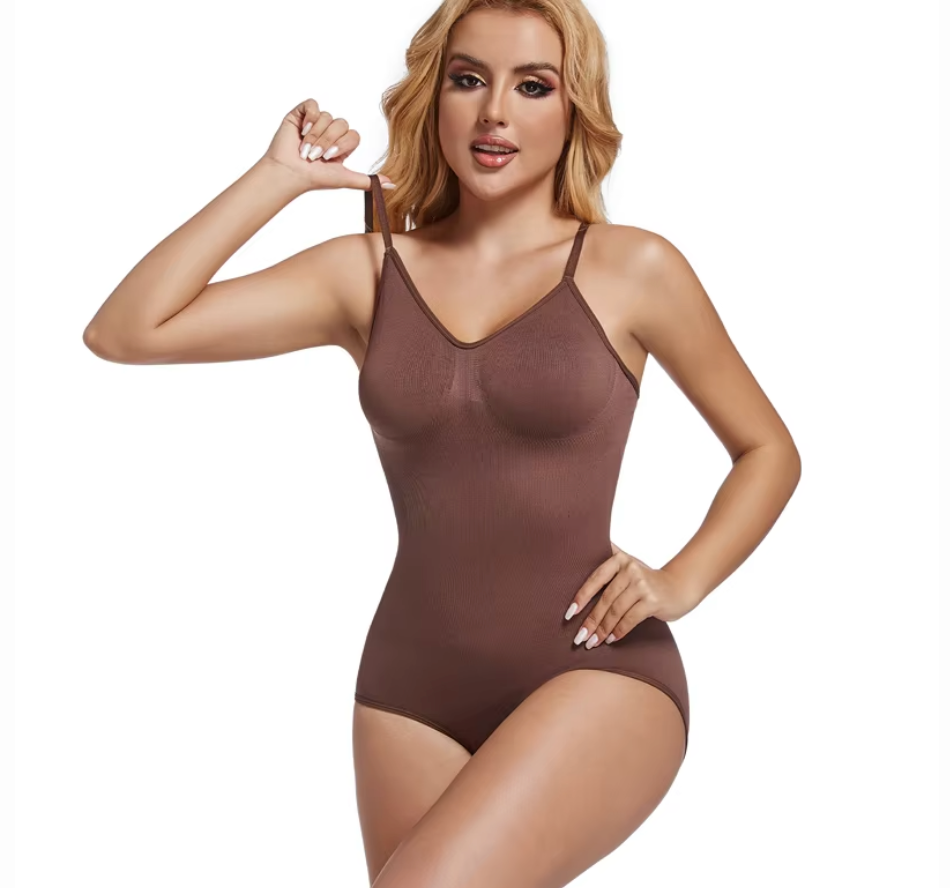 Backless Double Layer Bodysuit for Tummy Control